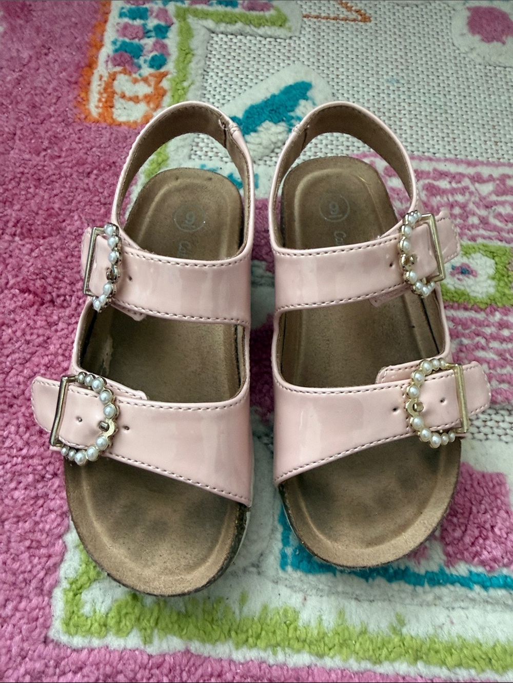 Cat & Jack Light Pink Pearl Buckle Girls' Sandals